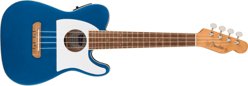 Fender Fullerton Tele® Uke, Walnut Fingerboard, White Pickguard, Lake Placid Blue - Guitar Warehouse