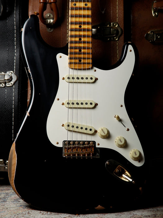 2024 Fender Stratocaster 1957 Custom Shop Relic Limited Edition Black with Gold Hardware w/OHSC