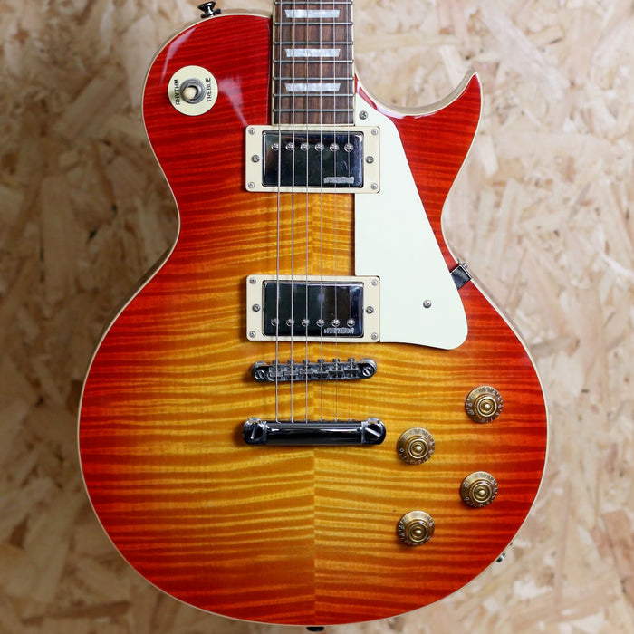 Vintage V100 Electric Guitar Cherry Red Burst AA Flame - Pre-owned