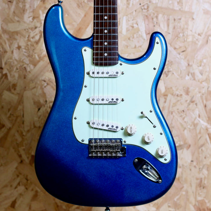 Vintage V6 Reissued Electric Guitar Candy Apple Blue - Pre-Owned