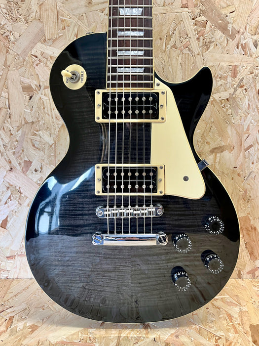 2001 Epiphone Les Paul 7 String Made in Korea - Black Translucent - Pre-owned