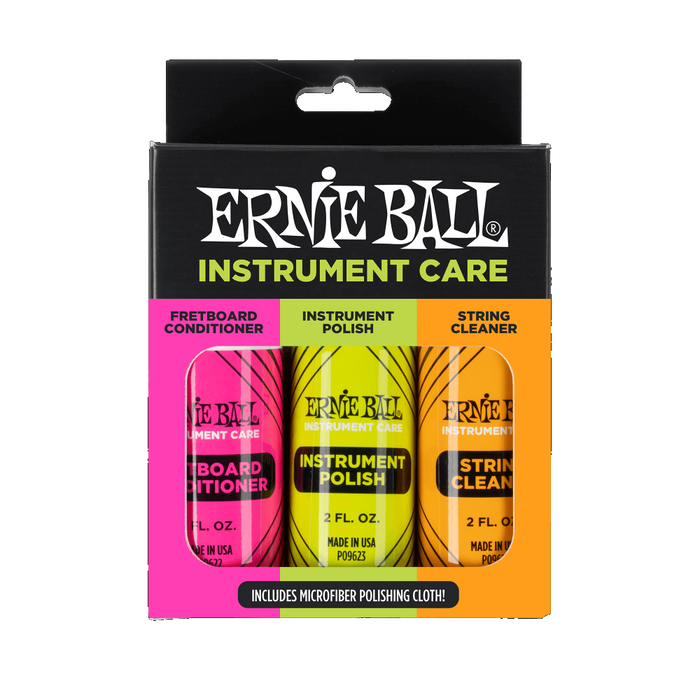 Ernie Ball Instrument Care 3 Pack w/Polish Cloth