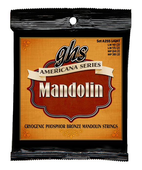 GHS A255 10-15-24-38 Phosphor Bronze Mandolin Strings - Light