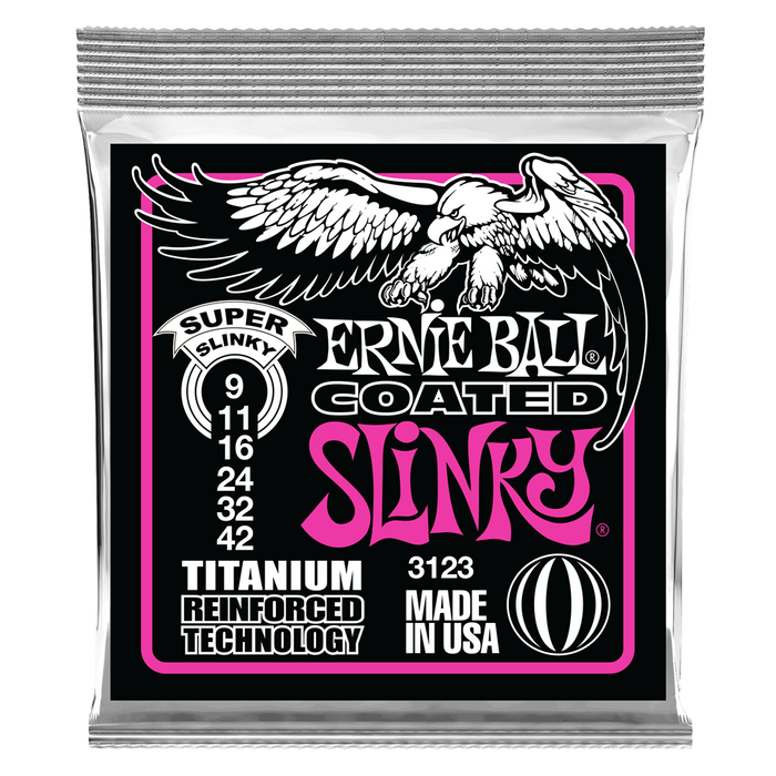 Ernie Ball Super Slinky Coated Electric Guitar Strings 9-42