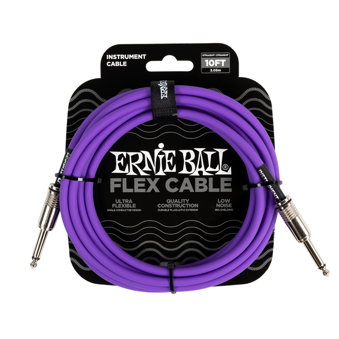 Ernie Ball Flex Instrument Cable - 10ft Purple - Guitar Warehouse