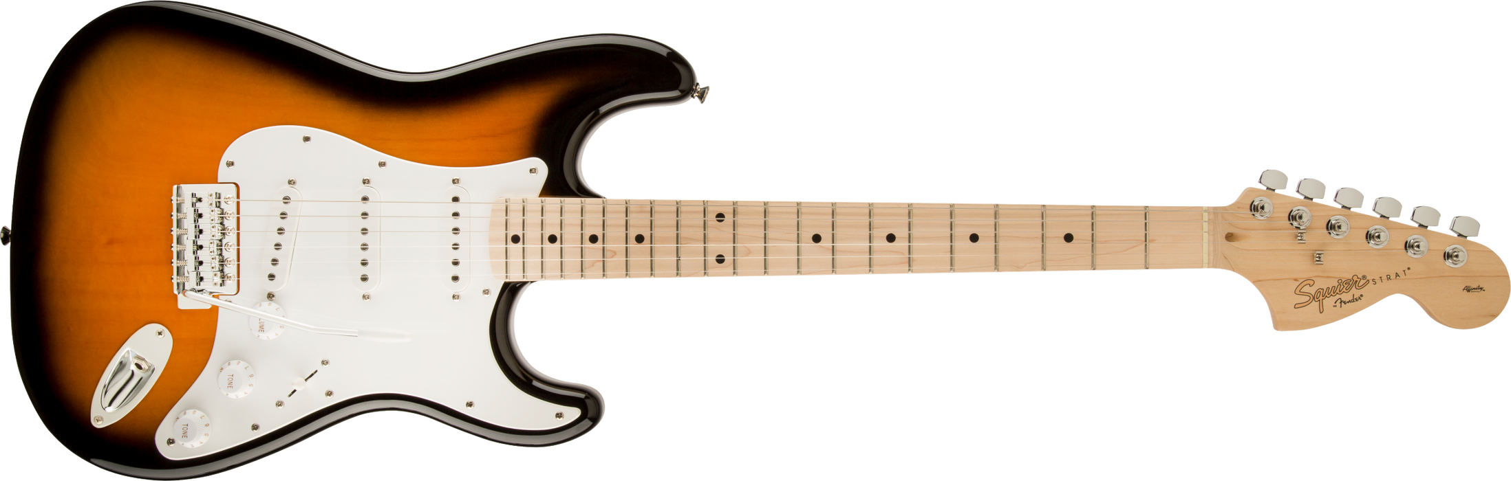 Fender Squier Affinity Series™ Stratocaster®, Maple Fingerboard, 2-Color Sunburst - Guitar Warehouse