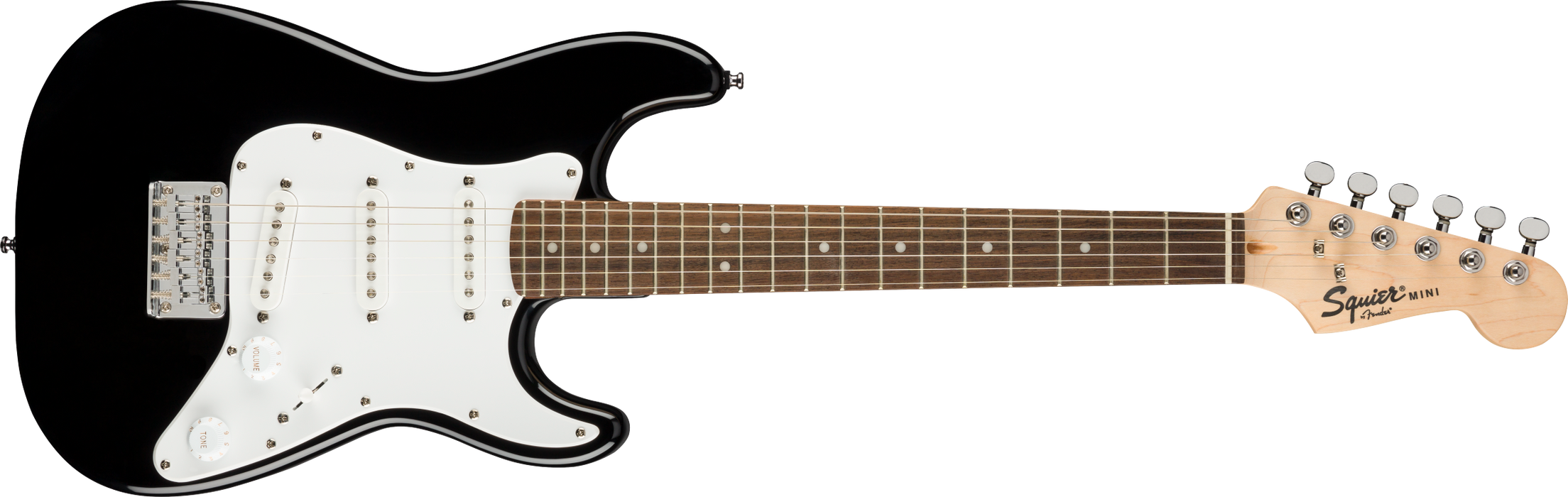 Fender Squier Mini Stratocaster®, Laurel Fingerboard, Black - Guitar Warehouse