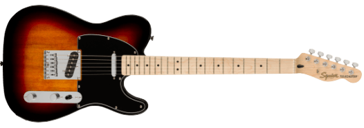 Fender Squier Affinity™ Telecatser® Maple Fingerboard, Black Pickguard, 3-Color Sunburst - Guitar Warehouse