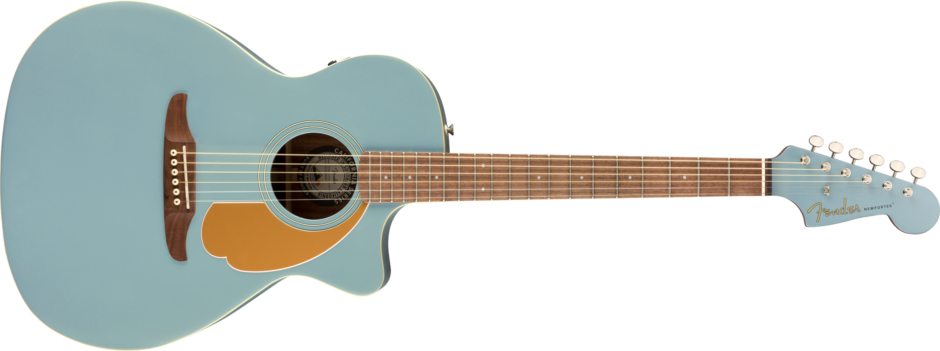 Fender Newporter Player, Acoustic Guitar Walnut Fingerboard, Ice Blue Satin - Guitar Warehouse