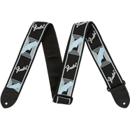 Fender® 2" Monogrammed Strap, Black/Light Grey/Blue - Guitar Warehouse