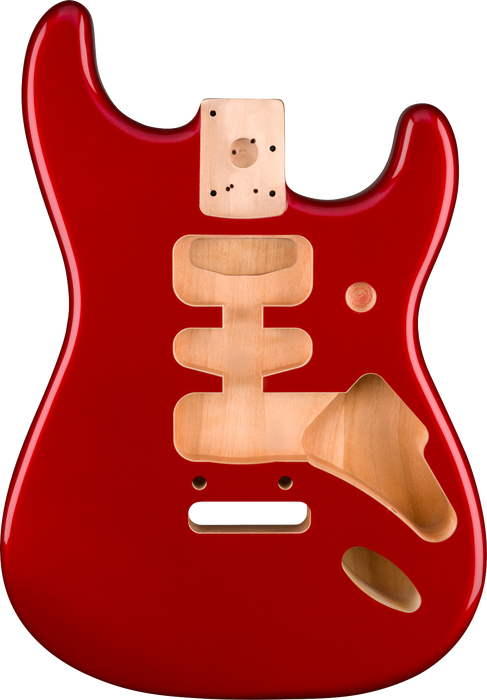 Fender Deluxe Series Stratocaster® HSH Alder Body 2 Point Bridge Mount, Candy Apple Red - Guitar Warehouse