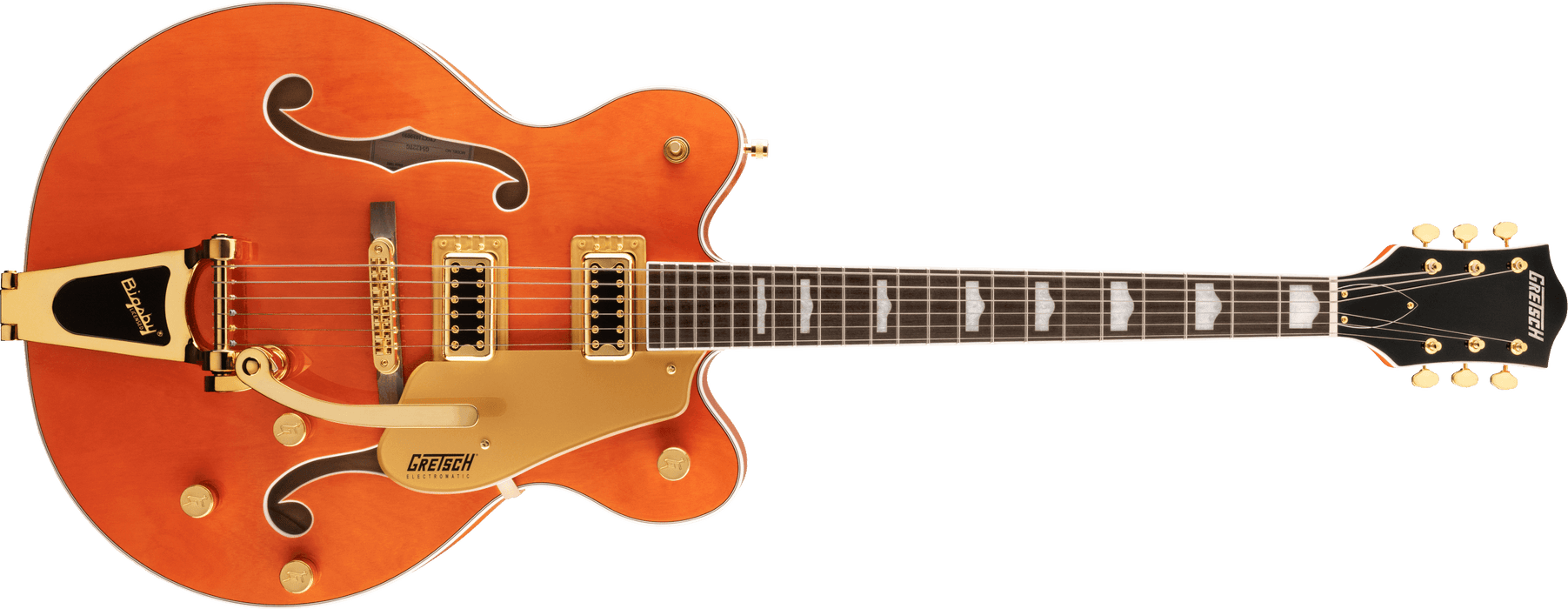 Gretsch  G5422TG Electromatic® Classic Hollow Body Double-Cut with Bigsby® and Gold Hardware, Laurel Fingerboard, Orange Stain - Guitar Warehouse