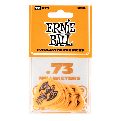 Ernie Ball 0.73mm Orange Everlast Picks 12 Pack - Guitar Warehouse