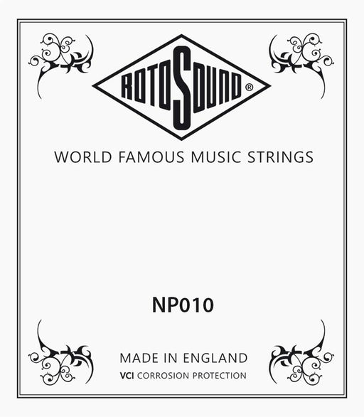 Rotosound .010 Single String for Electric or Acoustic Guitar, Stainless Steel - Guitar Warehouse