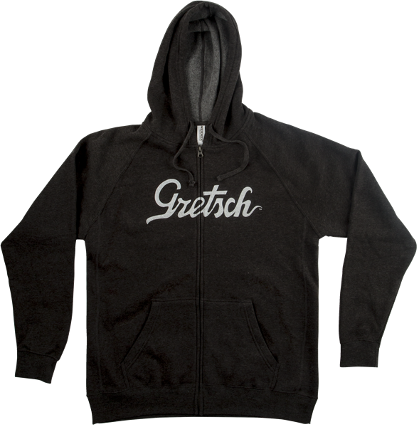 Gretsch® Script Logo Zipped Hoodie, Gray - Guitar Warehouse