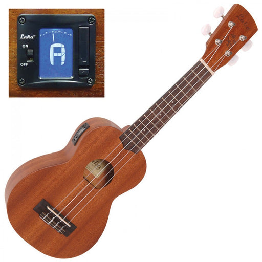Laka Soprano Acoustic Ukulele with Tuner VUS50 - Solid Top - Guitar Warehouse