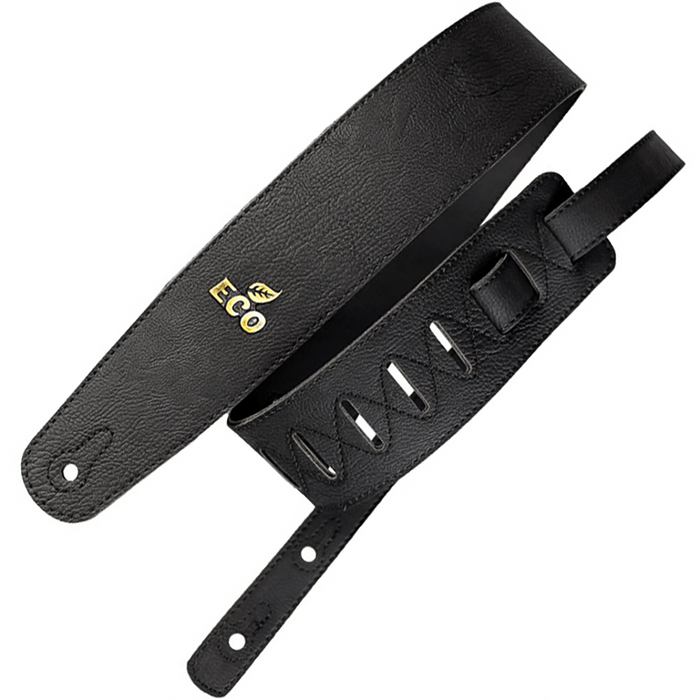 Ecostrap Vegan Premium Guitar Strap Black - Guitar Warehouse