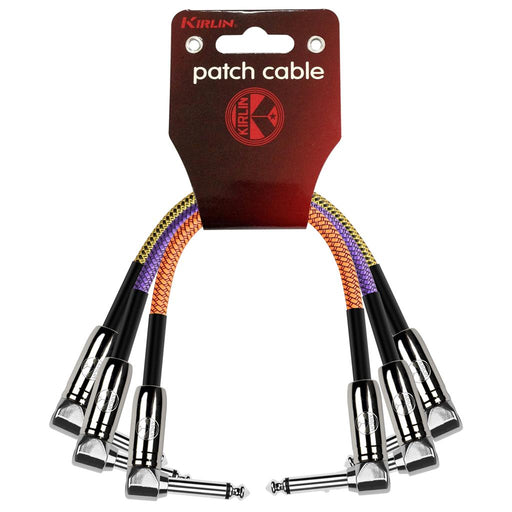 Kirlin Fabric 6 inch Professional Grade Mono Angled Pedal Patch Cable - 3pk - Guitar Warehouse