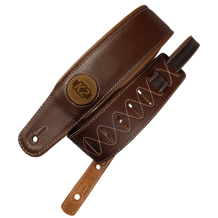 K2 Garment Leather Strap 3" Brown - Guitar Warehouse