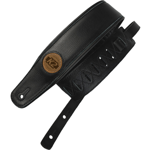 K2 Garment Leather Strap 3" Black - Guitar Warehouse