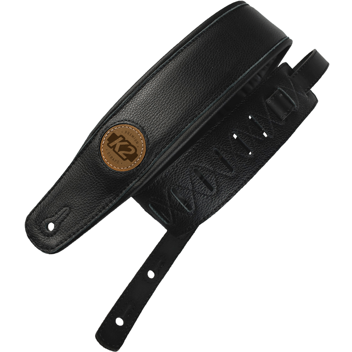 K2 Garment Leather Strap 3" Black - Guitar Warehouse