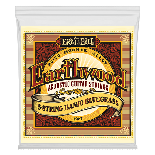 Ernie Ball Earthwood 5 String Banjo Bluegrass Strings 80/20 - Guitar Warehouse