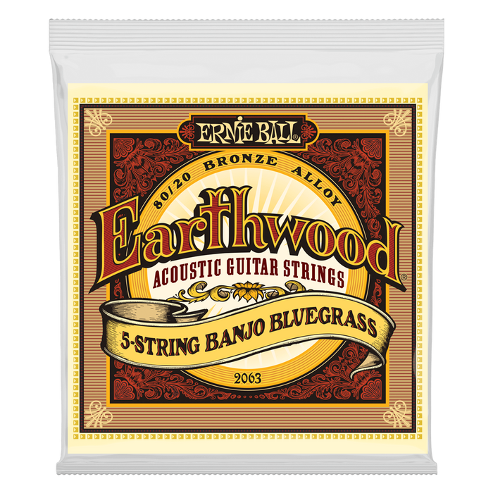 Ernie Ball Earthwood 5 String Banjo Bluegrass Strings 80/20 - Guitar Warehouse