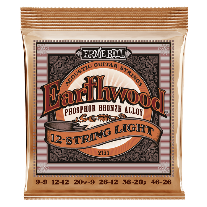 Ernie Ball Earthwood Phosphor Bronze 12 String Acoustic Strings - LIGHT 9 - 46 - Guitar Warehouse