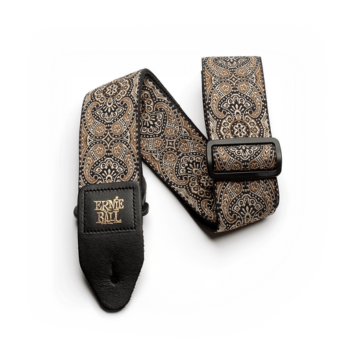 Ernie Ball Jacquard Guitar Strap - Gold And Black Paisley - Guitar Warehouse