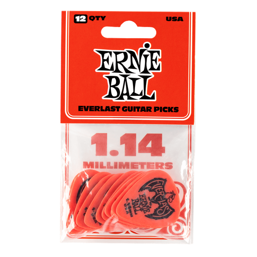 Ernie Ball 1.14mm RED Everlast Picks 12 Pack - Guitar Warehouse