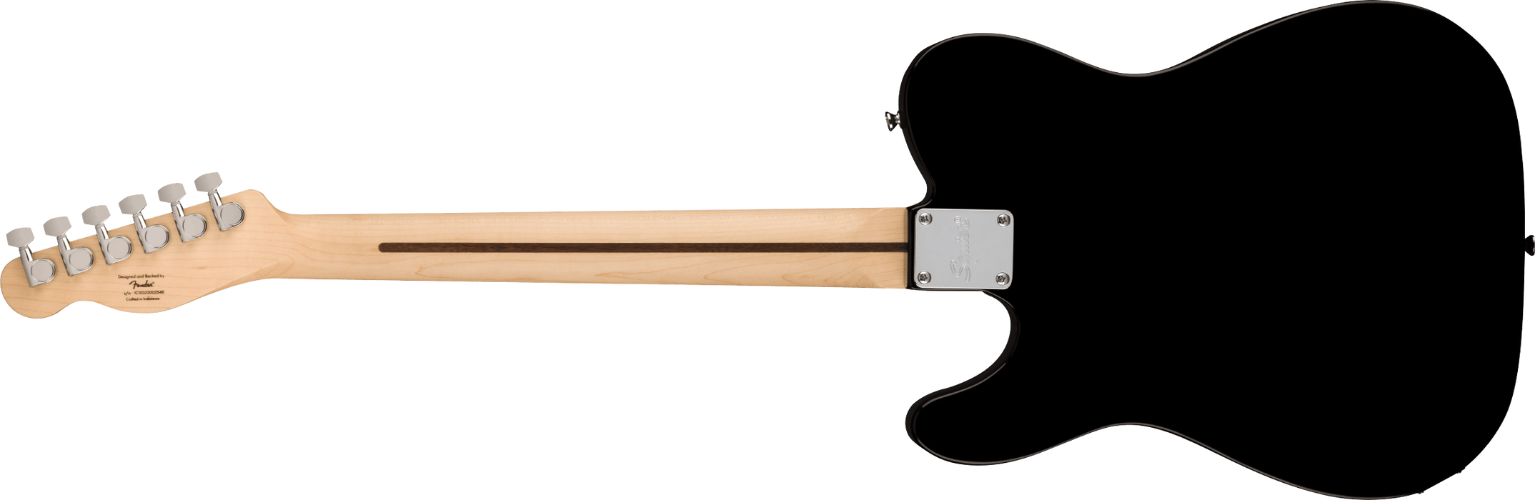 Fender Squier Sonic® Telecaster®, Maple Fingerboard, White Pickguard, Black