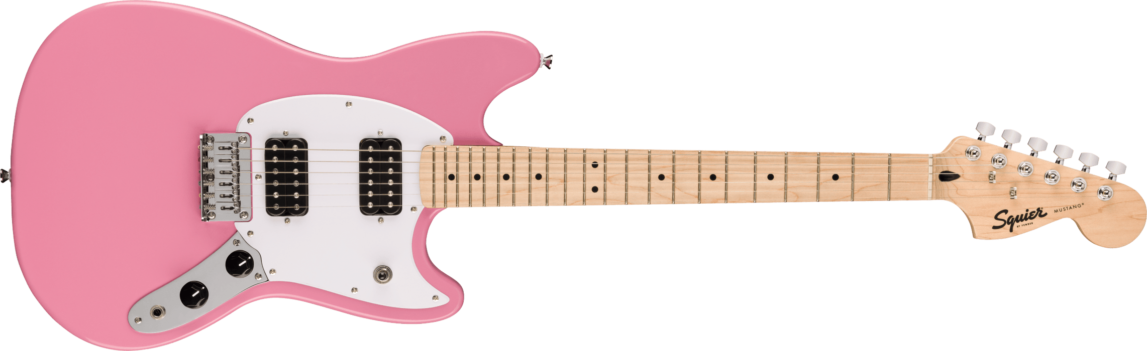 Fender Squier Sonic® Mustang® HH, Maple Fingerboard, White Pickguard, Flash Pink