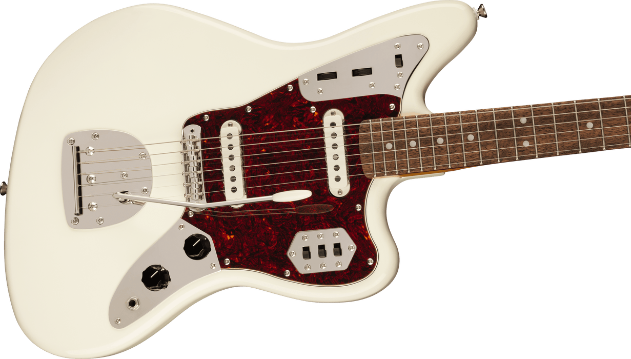 Fender Squier FSR Classic Vibe '60s Jaguar®, Laurel Fingerboard, Tortoiseshell Pickguard, Matching Headstock, Olympic White