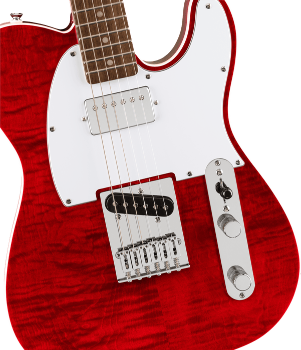 Fender Squier Affinity Series® Telecaster® FMT SH, Laurel Fingerboard, White Pickguard, Crimson Red Transparent