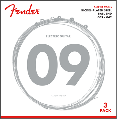 Fender Super 250s - Nickel-Plated Steel Strings 9-42 (Pack of 3)