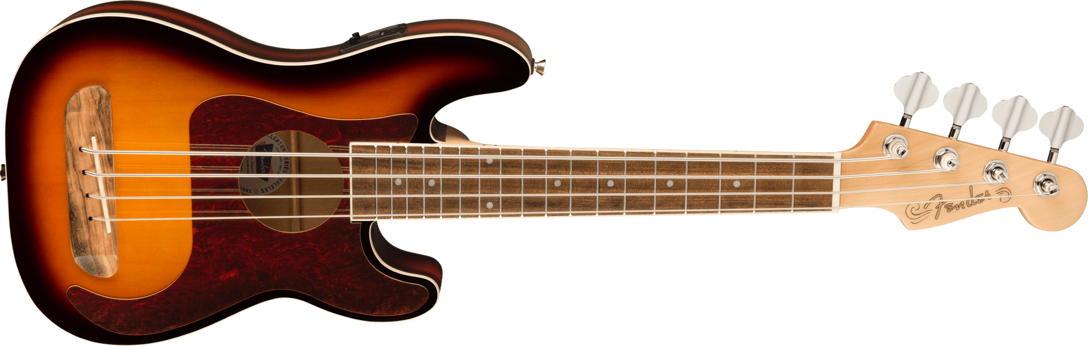 Fender Fullerton Precision Bass® Uke, Walnut Fingerboard, Tortoiseshell Pickguard, 3-Color Sunburst
