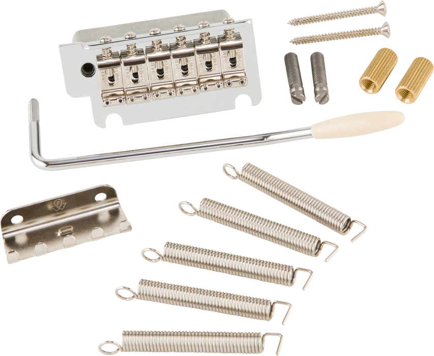 Fender® Deluxe Series 2-Point Tremolo Assembly, Chrome - Player, Deluxe, Classic Player, and Vintera Modified.