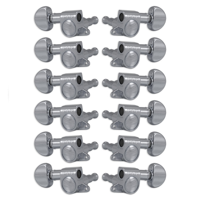 Grover Mini Rotomatics Machineheads 12 String ~ 6+6 ~ Chrome