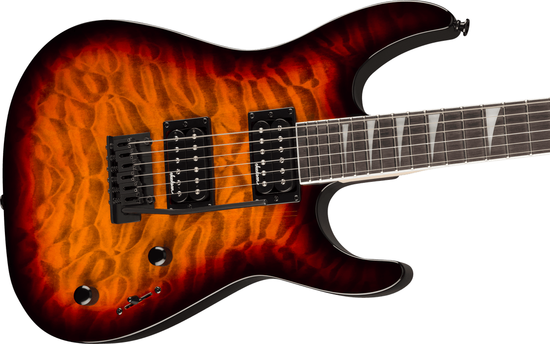 Jackson JS Series Dinky® JS20 DKQ 2PT, Amaranth Fingerboard, Transparent Tobacco Burst
