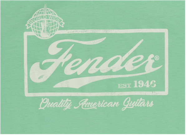 Fender® Beer Label Men's Ringer Tee, Sea Foam Green/White