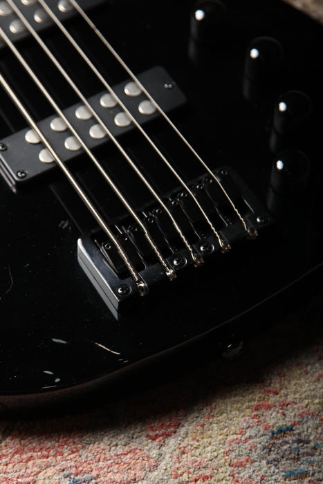 Pre-Owned Harley Benton B-550 FL BK Fretless Five String Bass - Gloss Black