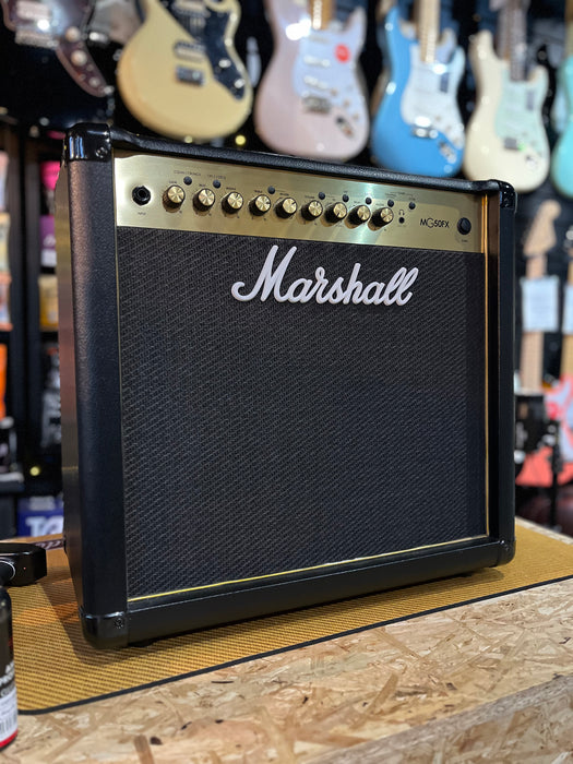 Pre-owned Marshall MG50FX 50w Electric Guitar Combo - Black/Gold w/Amp Cover & Switch