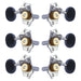 Grover STA-TITE Machineheads ~ 3+3 ~ Horizontal ~ Chrome ~ Ebony Buttons