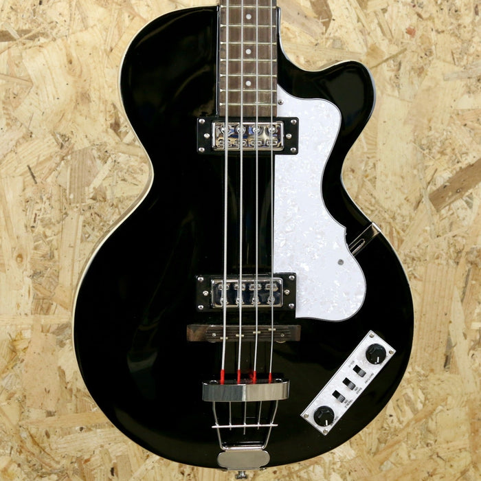 Hofner Ignition SE Club Hollow Body Bass Guitar Black - Pre-owned