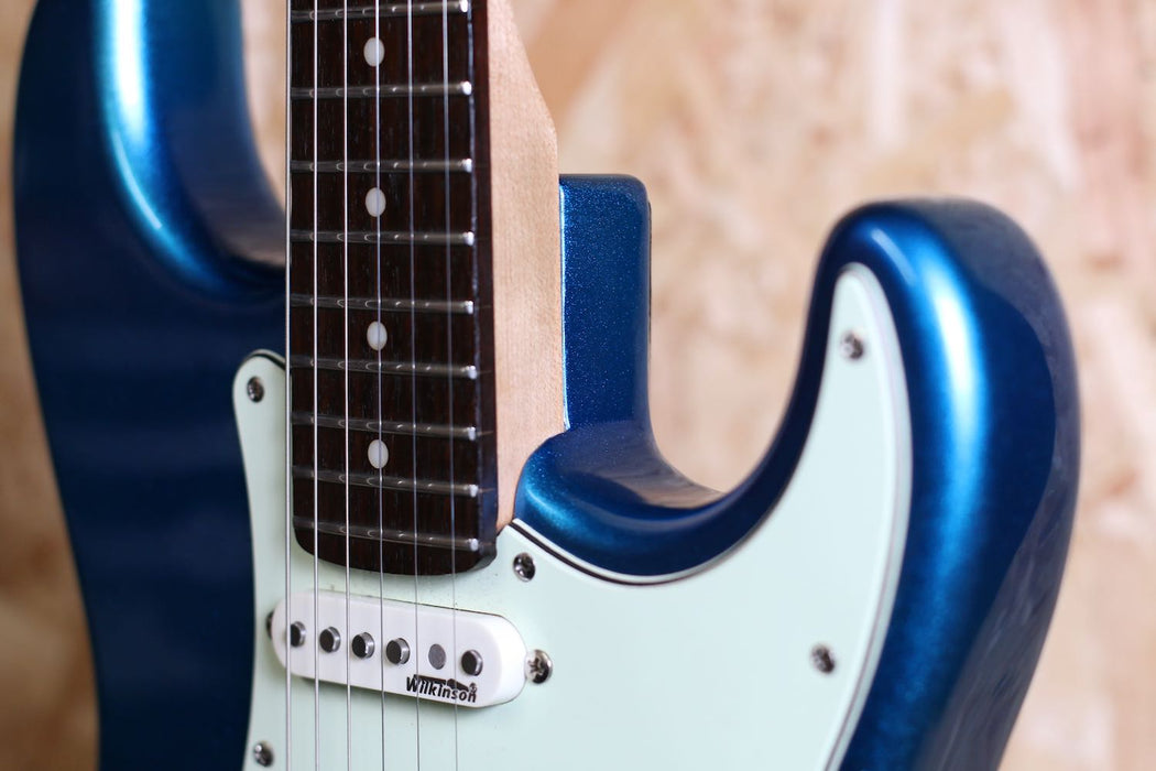 Vintage V6 Reissued Electric Guitar Candy Apple Blue - Pre-Owned