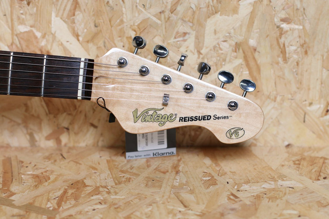 Vintage V6 Reissued Electric Guitar Candy Apple Blue - Pre-Owned