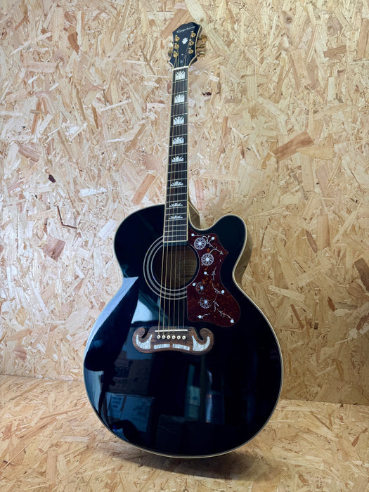 Pre-owned 2015 Epiphone EJ-200SCE Stereo Cutaway Electro Acoustic - Black