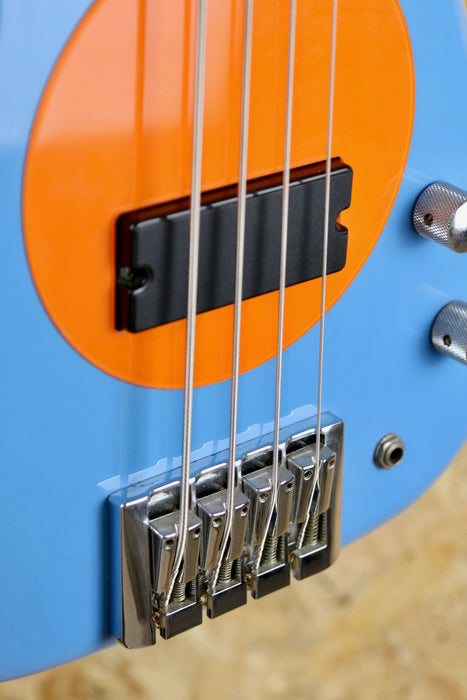 Fleabass Signature Bass Guitar Model 32" Scale in Blue/Oranage - Pre-owned