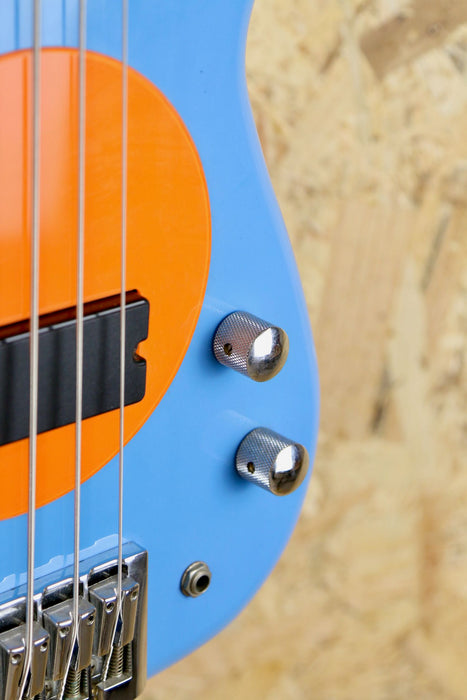 Fleabass Signature Bass Guitar Model 32" Scale in Blue/Oranage - Pre-owned