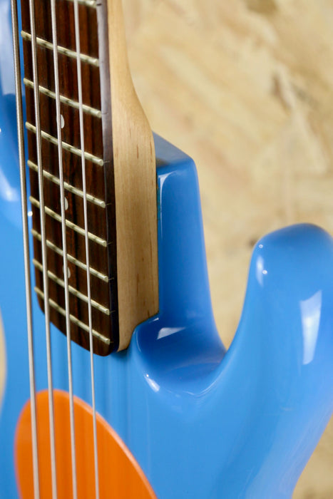 Fleabass Signature Bass Guitar Model 32" Scale in Blue/Oranage - Pre-owned